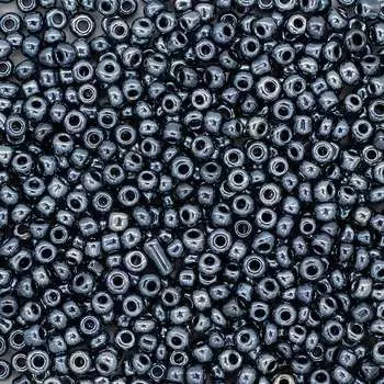 Бисер, (стекло), 11/0, упак./500 гр., Astra&amp;Craft (129 черный/непрозр.глянцевый)