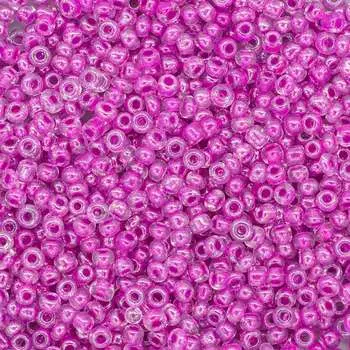 Бисер, (стекло), 11/0, упак./500 гр., Astra&amp;Craft (2203 цикламен/прозр.с цвет.центром(глянцевый))