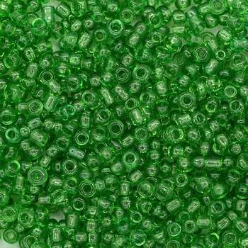 Бисер, (стекло), 11/0, упак./500 гр., Astra&amp;Craft (7 св.зеленый/прозрачный)