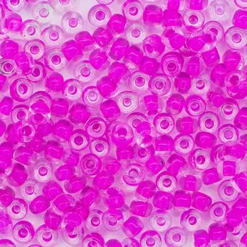 Бисер, (стекло), 6/0, упак./500 гр., 'Астра' (139 цикламен/прозр.с цвет.центром)