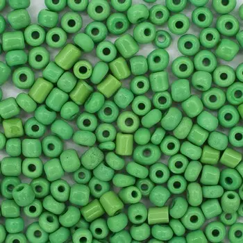 Бисер, (стекло), 6/0, упак./500 гр., 'Астра' (47 св.зелёный/непрозр.)