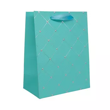 BK981 Пакет подарочный ламинированный, 23*18*10см (B-бирюзовый)