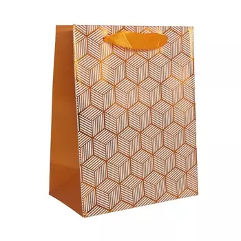 BK990 Пакет подарочный ламинированный, 23*18*10см (D-желтый)