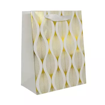 BK991 Пакет подарочный ламинированный, 23*18*10см (B-молочный)