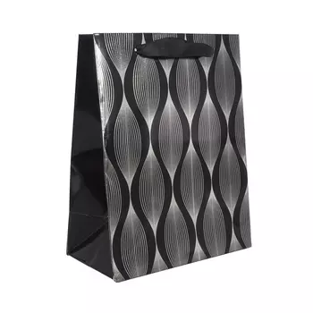BK991 Пакет подарочный ламинированный, 23*18*10см (C-черный)