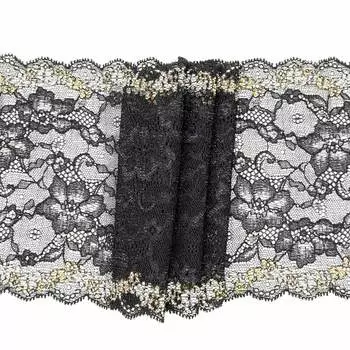 BL00079 Кружево эластичное 17см*10м, черный