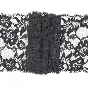BL00107 Кружево эластичное 16,5см*10м, черный