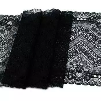 BL00132 Кружево эластичное 17см*10м, черный