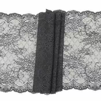 BL00147 Кружево эластичное 25,5см*10м, черный