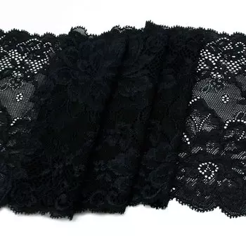 BL02015 Кружево эластичное 17см*10м, т.синий