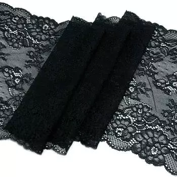 BL02020 Кружево эластичное 21,5см*10м, черный