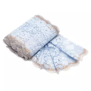 BLU00241 Эластичное кружево 20,5 см*10 м (св-голубой)