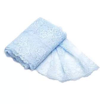 BLU00243 Эластичное кружево 21 см*10 м (св-голубой)
