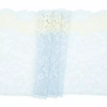 BLU02065 Кружево эластичное 23см*10м, серо-желтый