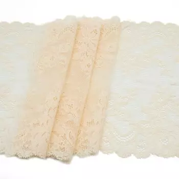 BN00501 Кружево эластичное 20см*10м, молочный