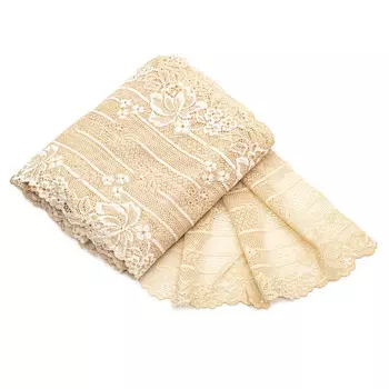 BN00540 Эластичное кружево 19 см*10 м (бежевый)