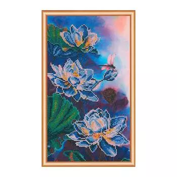 БН-3020 Набор для вышивания бисером Hobby&amp;Pro 'Белый лотос', 35*20 см