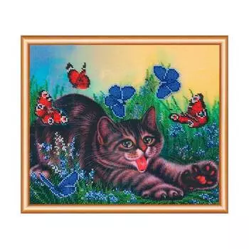 БН-3042 Набор для вышивания бисером Hobby&amp;Pro 'На лугу', 30*25 см