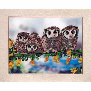БН-3087 Набор для вышивания бисером Hobby&amp;Pro 'Совята', 40*30 см