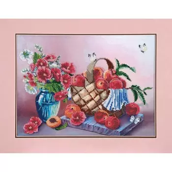 БН-3093 Набор для вышивания бисером Hobby&amp;Pro 'В персиковых тонах', 30*41 см