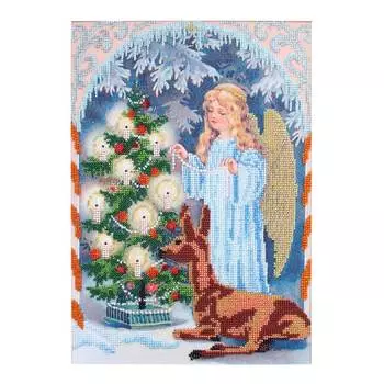 БН-3133 Набор для вышивания бисером Hobby&amp;Pro 'Рождественский ангел', 25*35 см