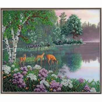 БН-3134 Набор для вышивания бисером Hobby&amp;Pro 'Волшебное озеро', 30*25 см