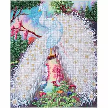 БН-3135 Набор для вышивания бисером Hobby&amp;Pro 'Павлины', 30*37 см
