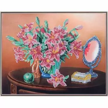 БН-3136 Набор для вышивания бисером Hobby&amp;Pro 'Лилии в натюрморте', 28*35 см