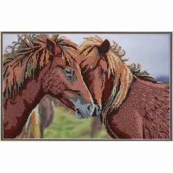 БН-3139 Набор для вышивания бисером Hobby&amp;Pro 'Лошадки', 40*25 см