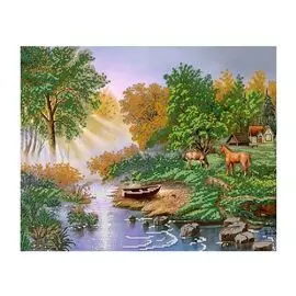 БН-3152 Набор для вышивания бисером Hobby&amp;Pro 'Лесная тишь', 40*32 см