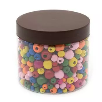 Большой набор цветных деревянных бусин (яркий микс) со шнуром 540 шт/упак, Астра