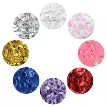 Большой набор рельефных пайеток 10мм, 8 цветов по 10гр, Astra&amp;Craft