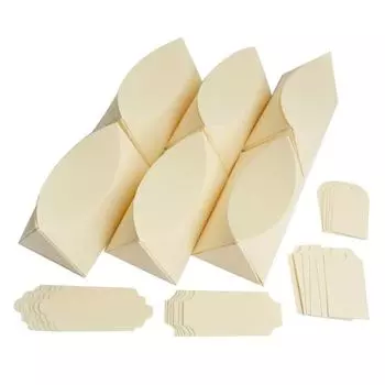 БОН100 Заготовки для бонбоньерок №1, комплект 6 шт., 8,7*4,3*5 см (2-2 слоновая кость, фактура 'Яичная скорлупа')