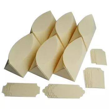 БОН100 Заготовки для бонбоньерок №1, комплект 6 шт., 8,7*4,3*5 см (2-1 слоновая кость, фактура "Лен")