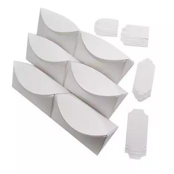 БОН100 Заготовки для бонбоньерок №1, комплект 6 шт., 8,7*4,3*5 см (1-1 белый, фактура "Лен")