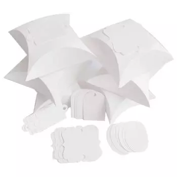 БОН200 Заготовки для бонбоньерок №2 'Подушечка', комплект 6 шт., 8*3,3*8 см (1-2 белый, фактура "Яичная скорлупа")