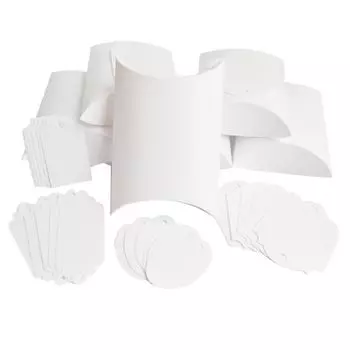 БОН300 Заготовки для бонбоньерок №3, комплект 6 шт., 10*2,7*6,5 см (1-2 белый, фактура "Яичная скорлупа")