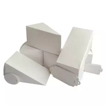 БОН400 Заготовки для бонбоньерок №4 'Тортик', комплект 6 шт., 10,3*5,3*5,3 см (1-1белый, фактура "Лен")