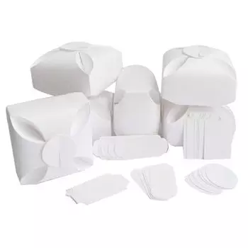 БОН500 Заготовки для бонбоньерок №5, комплект 6 шт., 7*7*4,5 см (1-2 белый, фактура 'Яичная скорлупа')