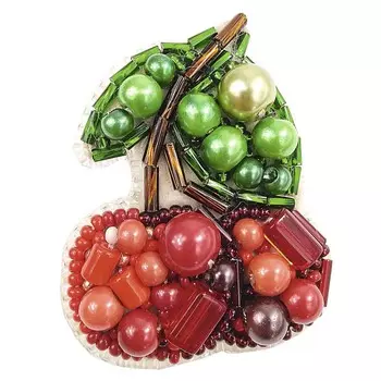 БП243 Набор для изготовления броши БП-243 'Вишенка' брошь 4,0*5,0см