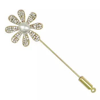 BR 754 Брошь 2,5*7,5см (Gold)