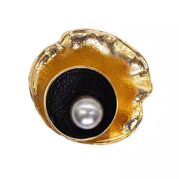 BR 837 Брошь 4,5см*4,5см (gold (черный с золотом))