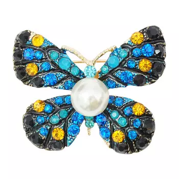 BR 934 Брошь 3,2*4см (Blue)