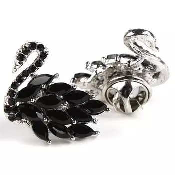 BR s-422 Брошь 2,5см*2,3см (Silver (черный с серебром))