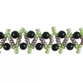 БС-004 Набор для бисероплетения Hobby &amp; Pro pearl Браслет 'Зиг-заг' (салатовый)