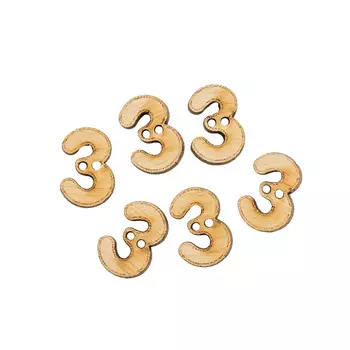 BTLWA65-32L-01-P6 Набор пуговиц 'Цифра 'Три'', упак./6 шт., Magic Buttons