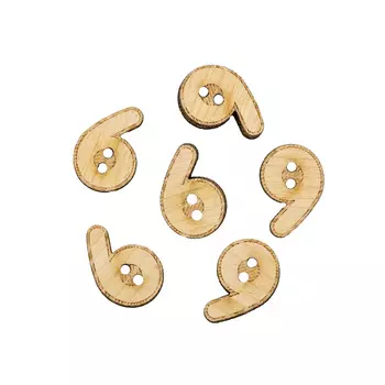 BTLWA68-32L-01-P6 Набор пуговиц 'Цифра 'Шесть'', упак./6 шт.,