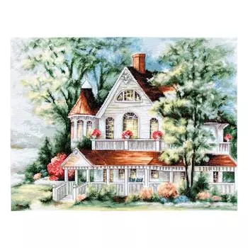 BU4000 Набор для вышивания 'Дом у озера' 37*28,5см, Luca-S