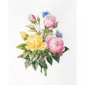 BU4003 Набор для вышивания 'Желтые розы и бенгальские розы' 20*35см, Luca-S