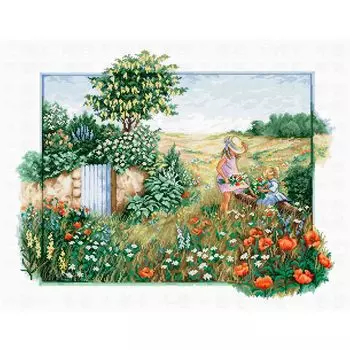 BU4013 Набор для вышивания 'Пейзаж с маками', 44,5*34,5см, Luca-S